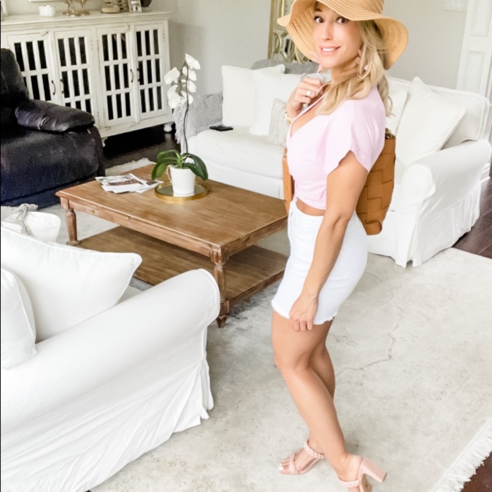 White Jean Mini Skirt